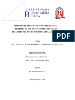 Sindrome de Burnout en Docentes Del Nivel Primario de Las Instituciones Educativas Estatales Del Distrito de Chiclayo Agosto 2015 Presentado Por PDF