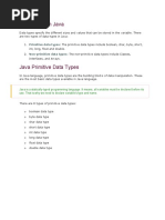 Data Types in Java