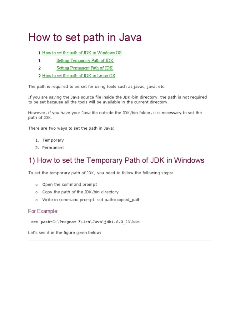 How To Set Path in Java | PDF