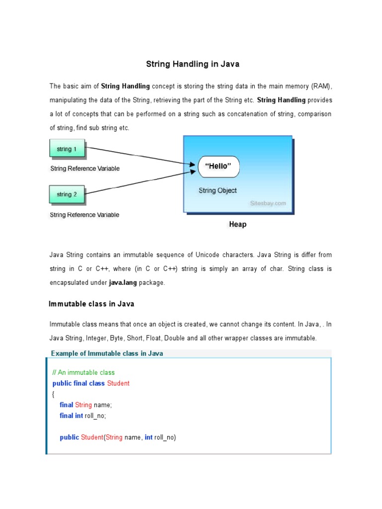 String Handling in Java | PDF | String (Computer Science) | Integer ...
