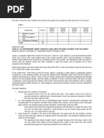 Written Work #2 Direction: Read The Case Carefully and Answer and Explain The Questions Briefly and Direct To The Point