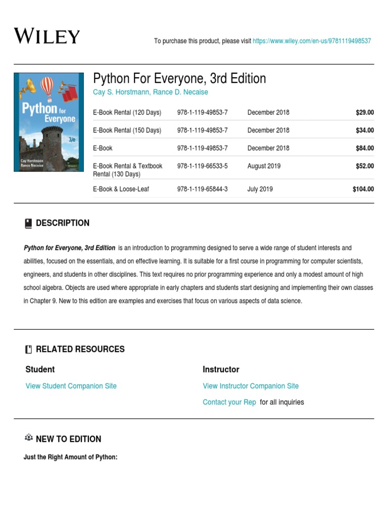 Wiley - Python For Everyone, 3rd Edition - 978-1-119-49853-7 | Download ...