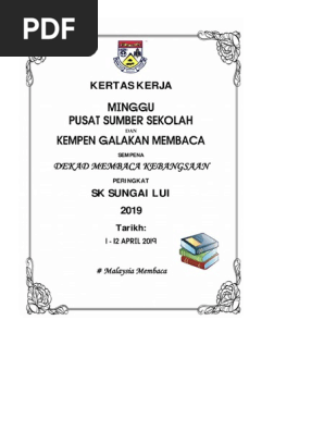 KERTAS KERJA MINGGU PSS DAN KEMPEN GALAKAN MEMBACA 2019 - AnyFlip 
