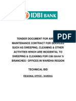 IDBI Bank Annual Maintenance Contract Tender for Cleaning Services
