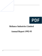 Reliance Industries Limited Annual Report 1992-93