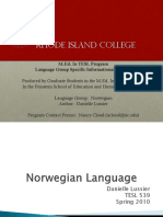 Rhode Island College: M.Ed. in TESL Program Language Group Specific Informational Reports