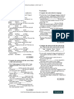 Intermediate Unit Test 1: Grammar Vocabulary