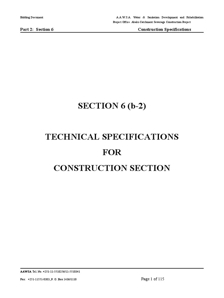 Section-6 (b-2) TS - Construction (R) | PDF | Sanitary Sewer ...