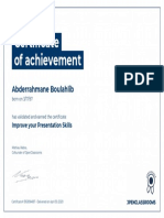 Certificate of Achievement: Abderrahmane Boulahlib