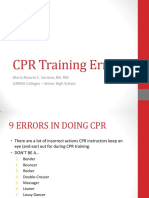 CPR Training Errors: Maria Rosario C. Soriano, RN, RM LORMA Colleges - Senior High School
