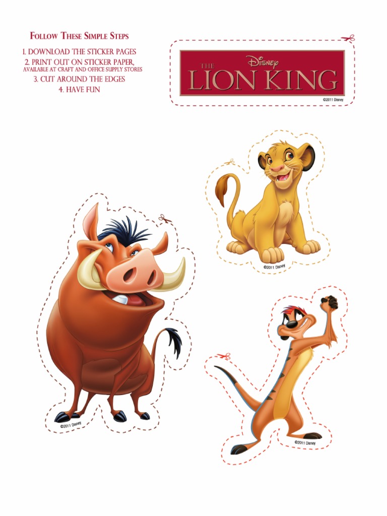 The Lion King Printable Stickers PDF PDF