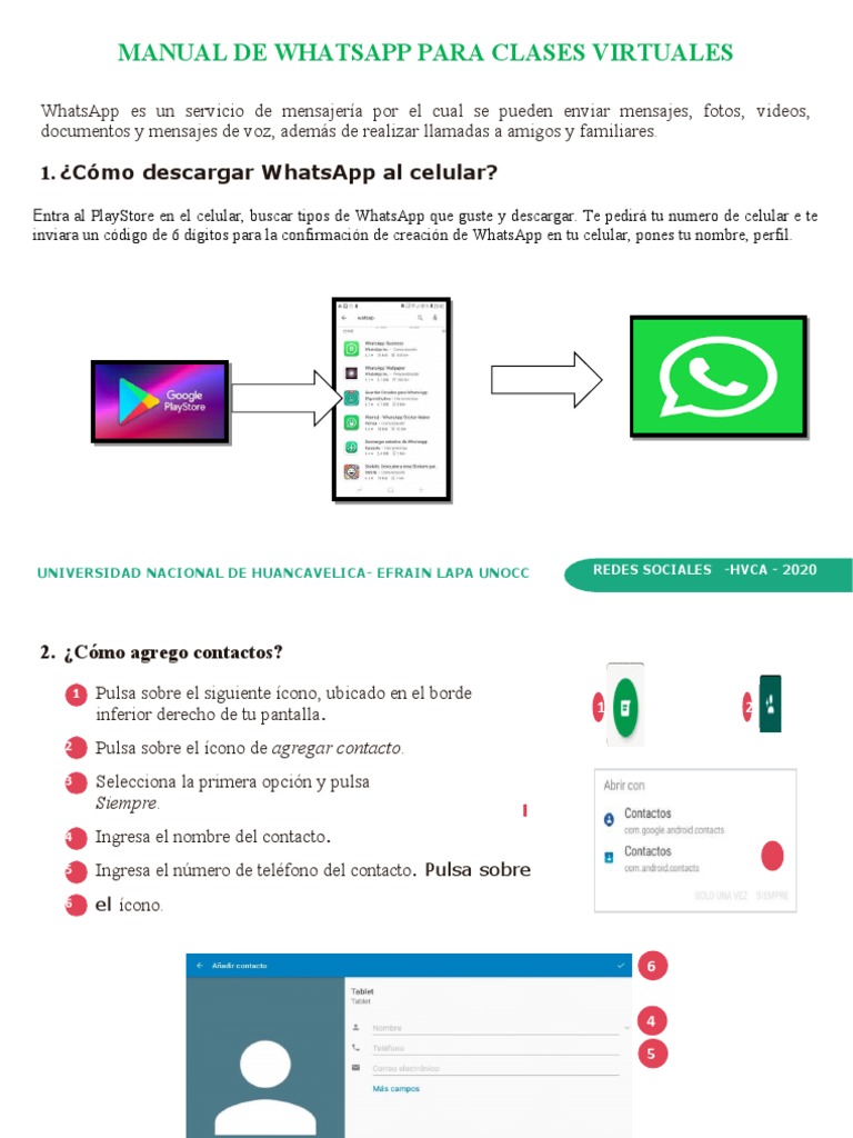 Manual de WhatsApp para Clases Virtuales | PDF | Telecomunicaciones ...