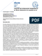 Apuntes Sobre La Evolucion de La Educacion Ambiental