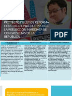 Proyecto de Ley de Reforma Constitucional Que Prohíbe La Reelección Inmediata de Congresistas de La República