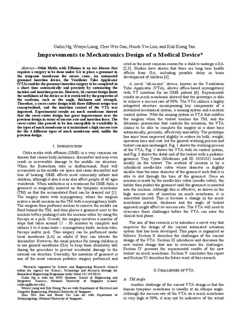 An Improved CoverCutter Design for a Medical Device Challenges in Grommet Insertion