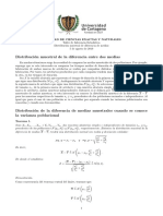 Taller de Diferencia de Medias Inferencia Estadística 2018 - 1