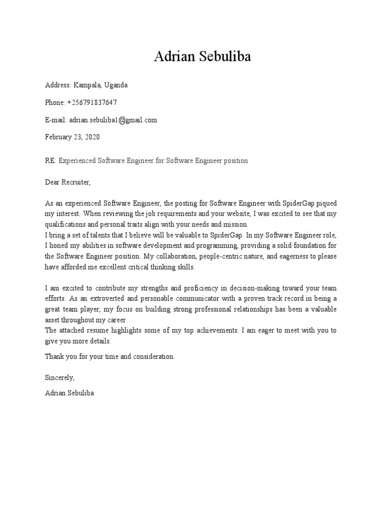 Adrian Sebuliba: Experienced Software Engineer For Software Engineer ...