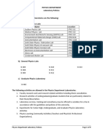 Physics Department Lab Policies