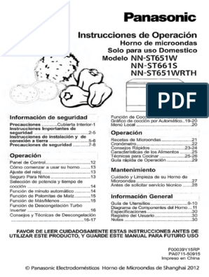 MICROONDAS INVERTER PANASONIC | FLAT CAVITY (SIN PLATO GIRATORIO) | 1 P3 |  1,000W | 17 MENUS DE AUTO COCCION