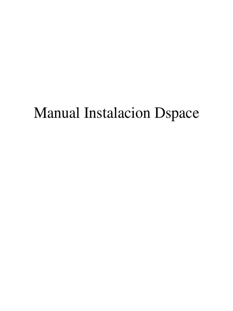 Manual de Instalación de DSpace en Linux | PDF | Java (lenguaje de ...