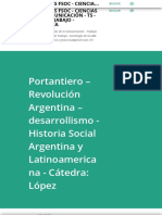Portantiero - Revolución Argentina - Desarrollismo - Historia Social Argentina y Latinoamericana - Cátedra - López
