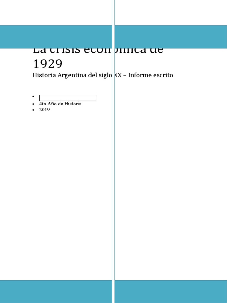 Impacto de la Crisis de 1929 en Argentina | PDF | Gran depresion ...