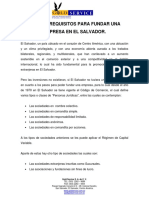 13.Pasos y Requisitos Para Fundar Una Empresa en El Salvador