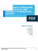 Solutions To Problems in Calculus of One Variable I A Maron 5Th Edition