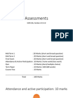 Assessments: GEN 226, Section 21 & 22