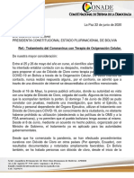 Tratamiento con Dióxido de Cloro para COVID-19 en Bolivia