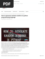 How To Generate Random Numbers in Python Programming Language