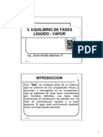 3. EQUILIBRIO DE FASES LIQUIDO - VAPOR