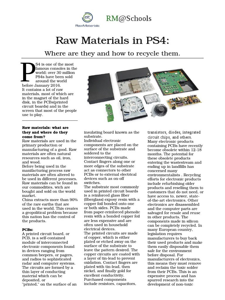 Recycling Raw Materials in PS4 | PDF | Printed Circuit Board | Liquid ...