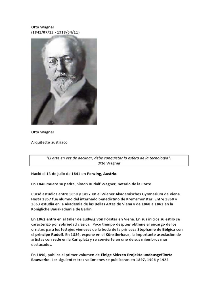 Otto Wagner | PDF | Viajes y turismo, image size:768x1024