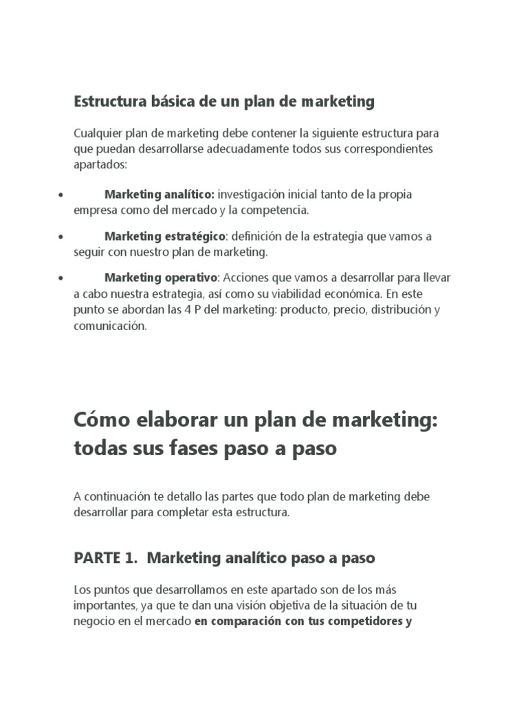 Estructura de un Plan de Marketing | PDF | Marketing | Producto (Negocio)