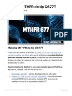 Mutatia MTHFR de Tip C677T - Tu Esti Doctorul Tau