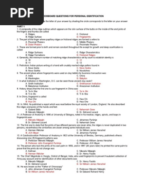 MOCKBOARD QUESTIONS FOR PERSONAL IDENTIFICATION
