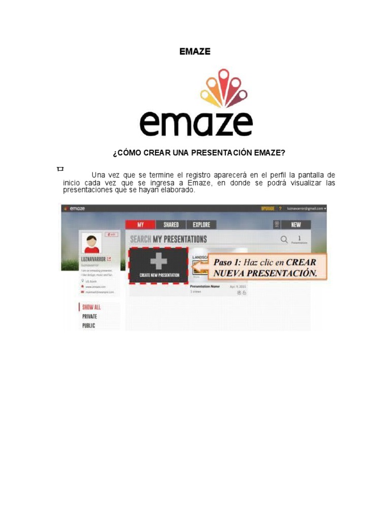 Guía para crear presentaciones en Emaze | PDF | Microsoft PowerPoint ...