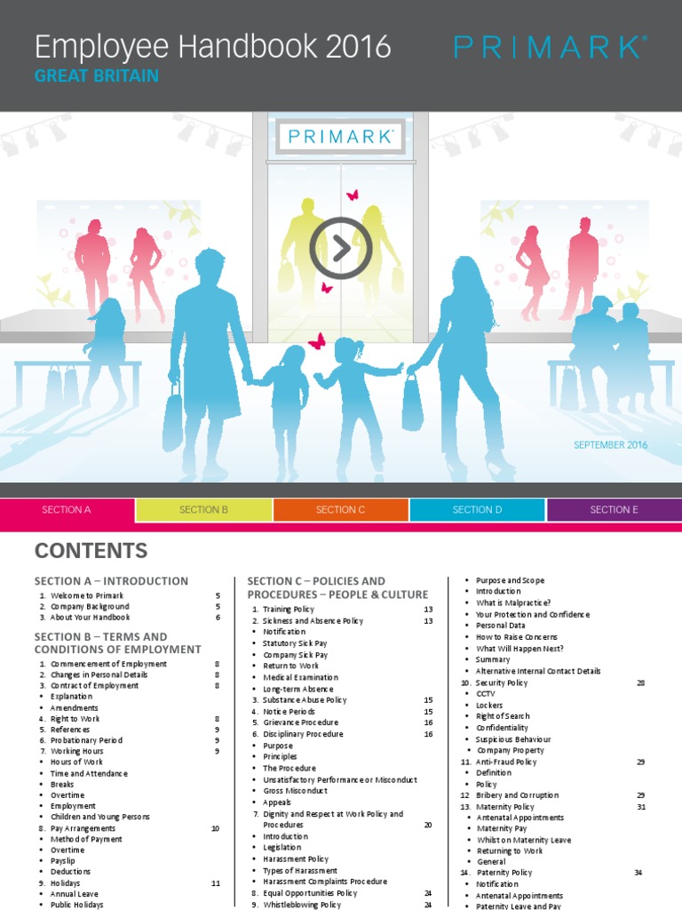 Primark Employee Handbook PDF Employment Annual Leave