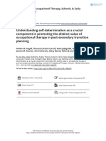 Understanding self determination as a crucial component in promoting the distinct value of occupational therapy in post secondary transition planning