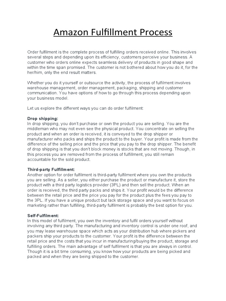 Amazon Order Fulfillment Guide | PDF | Retail | Product (Business)
