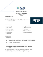 Minutes of USLS-ISACA Student Group Meeting