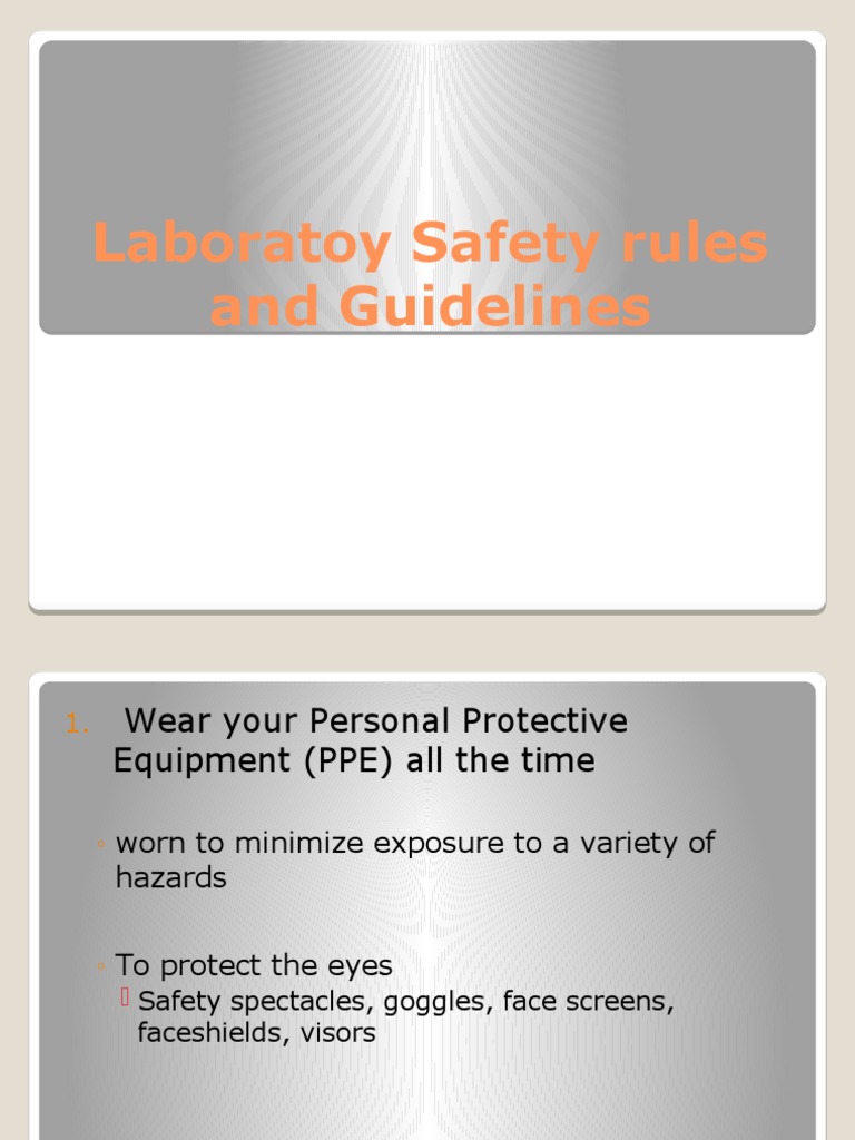 Laboratoy Safety Rules and Guidelines | PDF | Laboratories | Personal ...