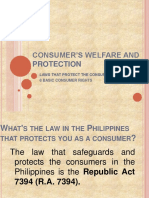 Consumer'S Welfare and Protection