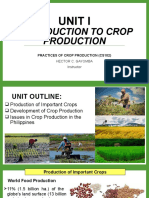 Introduction To Crop Production: Unit I