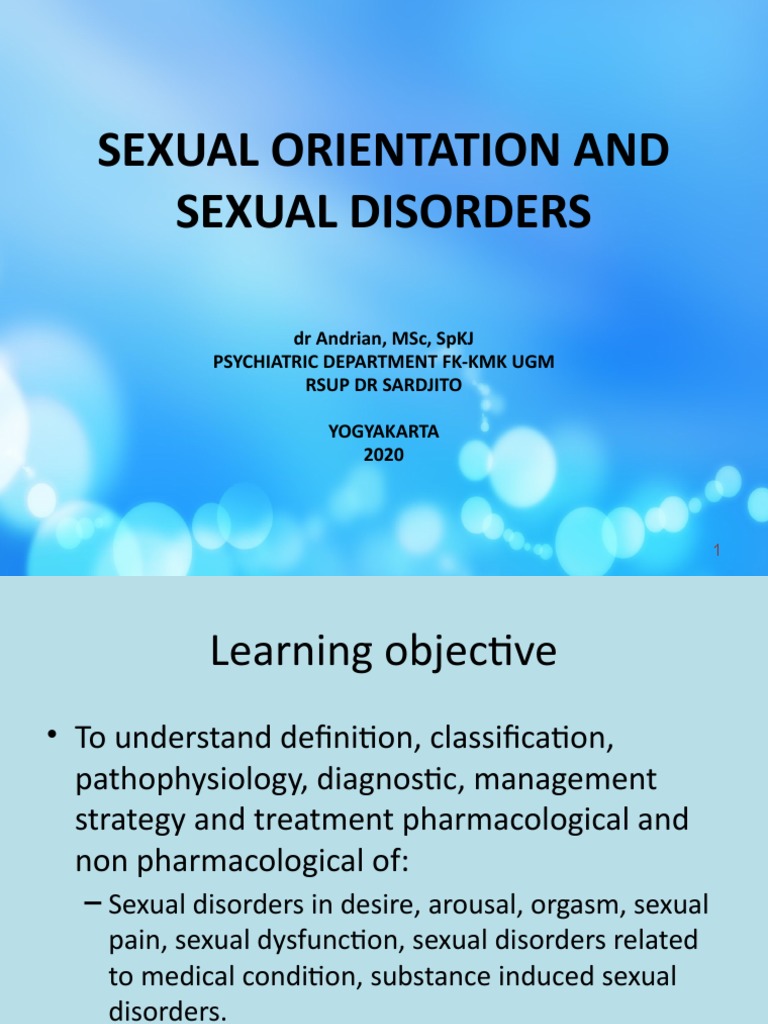 Kuliah Sexual Disorders DR Andrian 2020 PDF Sexual Dysfunction Orgasm