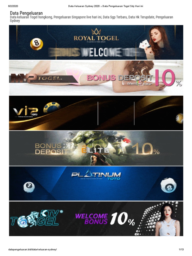 Data Keluaran Sydney 2020 Data Pengeluaran Togel Sdy Hari Ini
