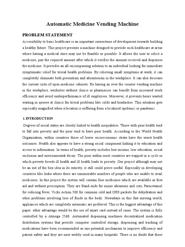 Automatic Medicine Vending Machine PDF Radio Frequency