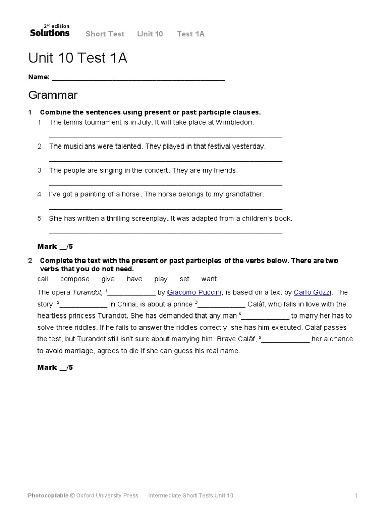 Sol2e Int Short Test 10a Semiotics Linguistic Typology