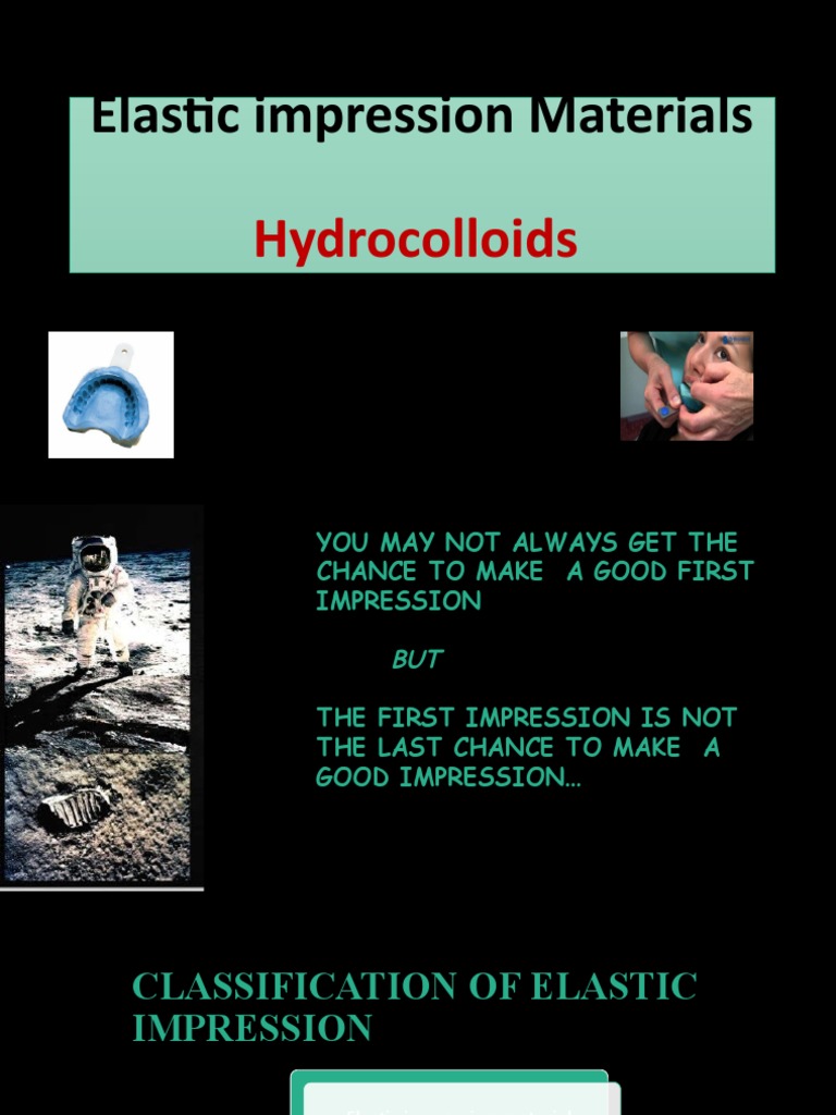 Elastic Impression Materials (Agar and Alginate) PDF Colloid